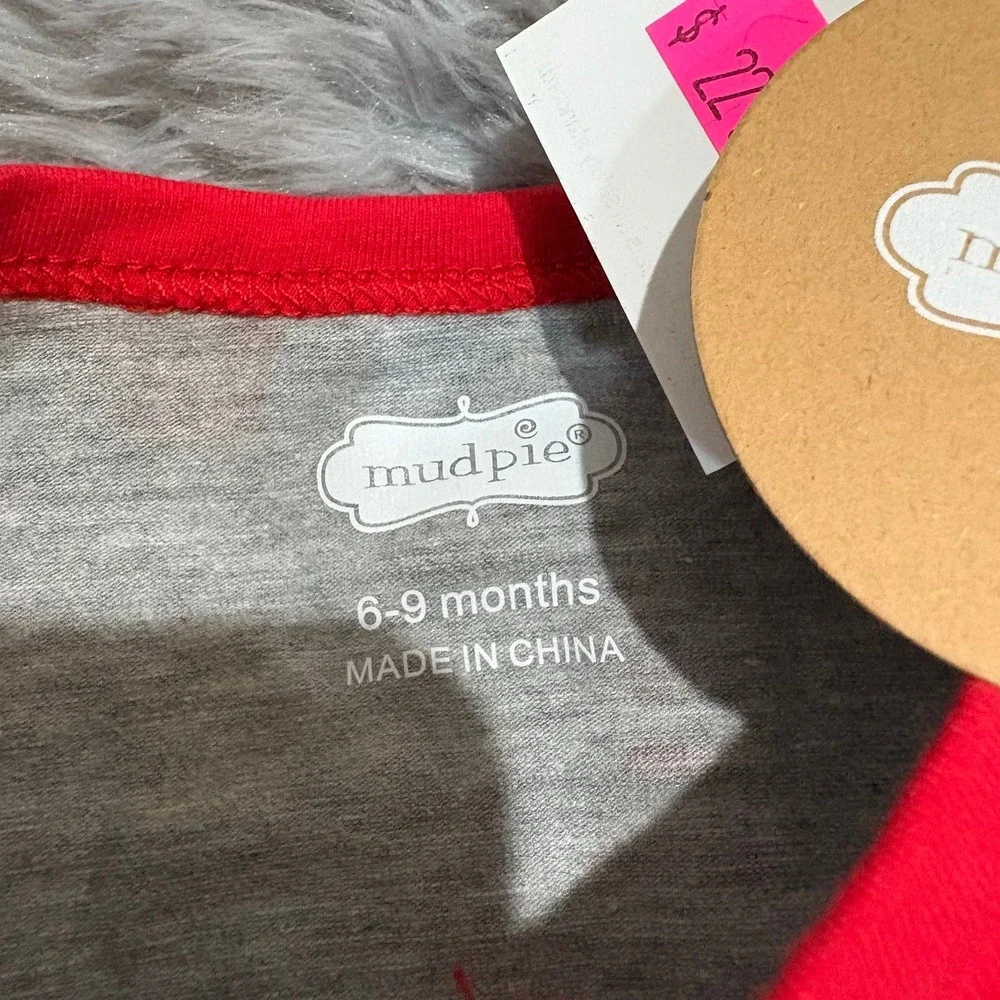 Mudpie Christmas Construction Trucks‎ Baby Romper Infant 6-9 months NWT